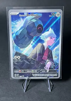 Pokemon TCG Steven's Beldum SVP207 Scarlet & Violet Promo Card Full Art NM - Image 1