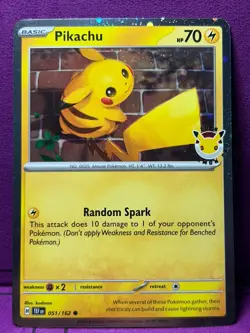 Pikachu Cosmos Holo Promo Card + Coin 💫Swirl🌀(Pokemon Day 2026) - Image 1