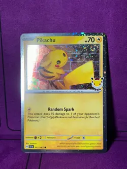 Pikachu Cosmos Holo Promo Card + Coin 💫Swirl🌀(Pokemon Day 2026) - Image 3