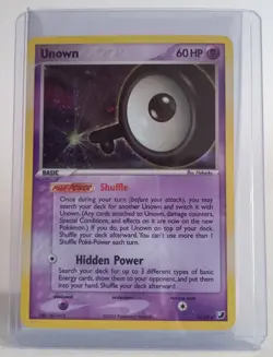 Pokemon Collectible Cards, Unown, Holo, Q/28, Unseen Forces, 2005 - Image 1