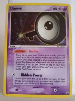 Pokemon Collectible Cards, Unown, Holo, Q/28, Unseen Forces, 2005 - Image 2