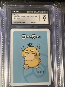 2019 POKEMON PLAYING CARDS OLD MAID - JPN PSYDUCK CGC 9 MINT - Image 1