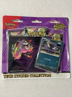 Pokemon Ascended Heroes 3 Pack Tech Sticker Collection Gastly Sealed Rare Mint🔥 - Image 1