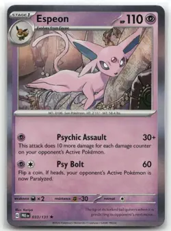 Espeon 033/131 Holo Prismatic Evolutions Pokemon TCG - Image 1