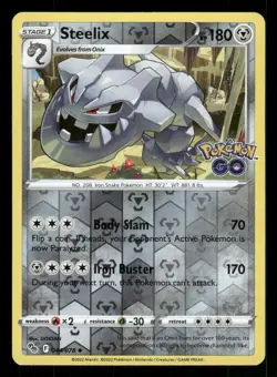 Steelix 044/078 Reverse Holo Pokemon GO LP - Image 1