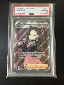 Marnie (Full Art) - 200/202 Sword & Shield Base Set PSA 10 GEM MINT - POKEMON - Image 1