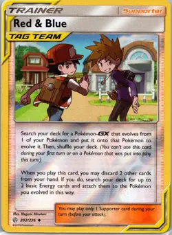 Pokemon TCG Red Blue 202/236 Cosmic Eclipse Rev Holo NM - Image 1