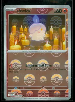 Pokemon LITWICK 016/086 - White Flare - Poke Ball Pattern - MINT - Image 1