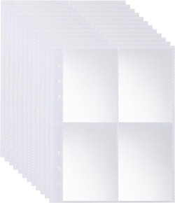 320 Pockets 6 Ring A5 Binder Inserts, Premium 4 Pocket Card Binder Sleeves, 2.5 - Image 1