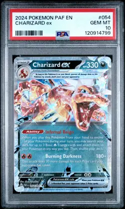 2024 POKEMON PALDEAN FATES CHARIZARD EX 054/091 ENGLISH PSA 10 GEM MINT - Image 1