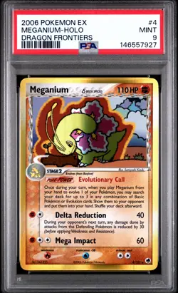 2006 POKEMON EX DRAGON FRONTIERS #4 MEGANIUM-HOLO PSA 9 - Image 1