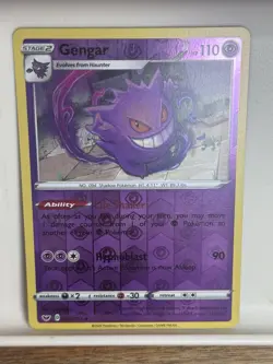 Pokemon TCG Sword And Shield "Gengar" 085/202 REVERSE HOLO RARE - Image 1