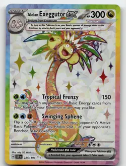 ALOLAN EXEGGUTOR EX 225/191 ULTRA RARE SURGING SPARKS POKEMON NEAR MINT - Image 1