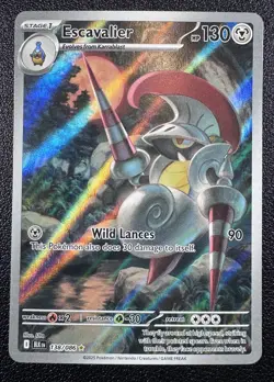 Pokemon Escavalier Illustration Rare IR Full Art Holo 138/086 Black Bolt - Image 1