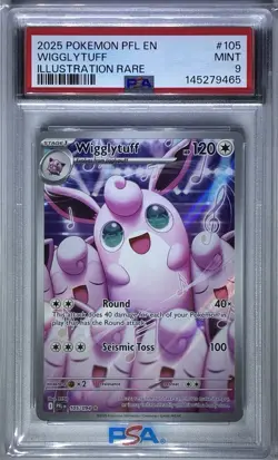 2025 Pokemon TCG Phantasmal Flames Wigglytuff IR Holo 105/094 PSA 9 - Image 4