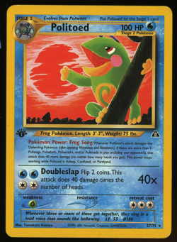 Pokemon 1st Ed Neo Discovery - Politoed - Rare - #27 LP - Image 1