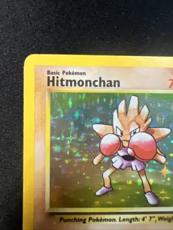 Pokemon TCG Hitmonchan Base Set 7/102 Holo 1999-2000 Holo Rare MP - Image 2
