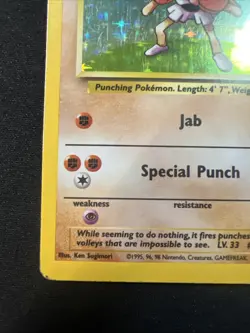 Pokemon TCG Hitmonchan Base Set 7/102 Holo 1999-2000 Holo Rare MP - Image 4