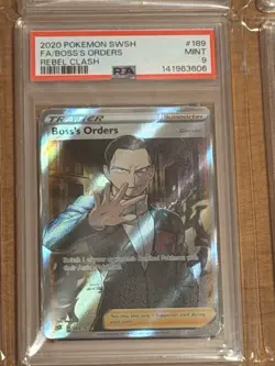 2020 POKEMON SWORD & SHIELD REBEL CLASH #189 FA/BOSS'S ORDERS REBEL CLASH PSA 9 - Image 1