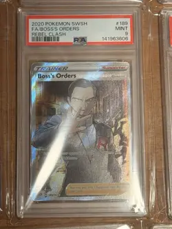 2020 POKEMON SWORD & SHIELD REBEL CLASH #189 FA/BOSS'S ORDERS REBEL CLASH PSA 9 - Image 2