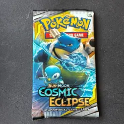 Pokemon Sun & Moon Cosmic Eclipse Booster Pack Blastoise Piplup new sealed - Image 1