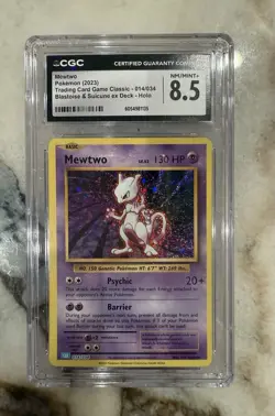 Mewtwo Trading Card Game Classic Holo Card 014/034 English CGC Graded 8.5 NM-MT - Image 1