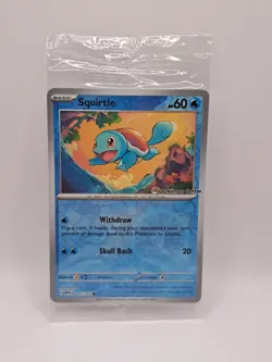 Pokemon Center Stamped Promo 2023 Squirtle 151 Reverse Holo Card #007/165 Sealed - Image 1