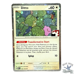 Pokemon - Ditto - 132/165 - Rare Prize Pack Series Card - Holo - Image 1