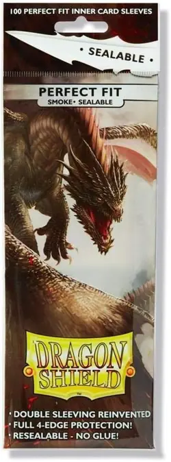 1000 Dragon Shield Perfect Fit Inner Card Sleeves Sealable SMOKE Deck Protectors - Image 2