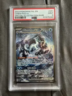 2023 Pokemon Chien-Pao ex PSA 9 Special Illustration Rare Card - Image 1