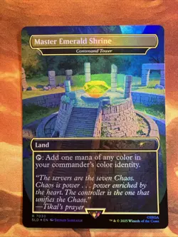 MTG Foil Borderless Master Emerald Shrine - Command Tower Secret Lair: X Sonic!! - Image 1