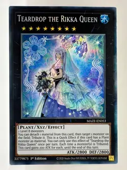Yu-Gi-Oh Teardrop The Rikka Queen MAZE-EN053 Collector's Rare 1st Edition - Image 2