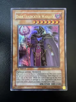 Yu-Gi-Oh! TCG Dark Eradicator Warlock 1st Edition SD6-EN001 Ultra Rare Ungraded - Image 1