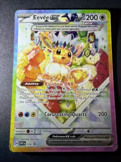 Pokemon TCG Prismatic Evolutions Eevee EX 174 Black Star Promo Card NM Condition - Image 1
