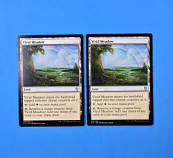 2x Vivid Meadow Commander 2017 C17 Mtg Magic Gathering Land Mana Card 293 - Image 1