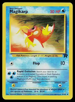 Pokemon Card Team Rocket Magikarp 47/82 Uncommon - Image 1
