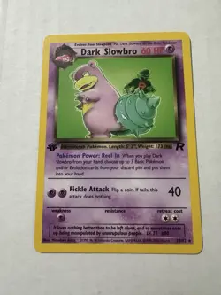 LP Dark Slowbro 29/82 1st Edition Non Holo Rare Team Rocket Pokemon Card WOTC - Image 1