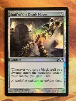 MTG Foil Staff of the Death Magus Magic 2014 Near-Mint Artifact!! - Image 1