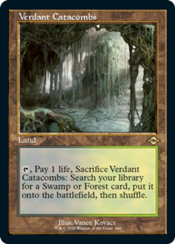 MTG Verdant Catacombs - Foil Etched - Retro Frame, Modern Horizons 2, Near Mint, - Image 1