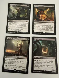 MTG Magic Black Rare Lot 4 Gruesome Menagerie Dead Mans Chest Cryptbreaker - Image 1