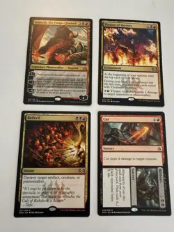 Magic The Gathering MTG Black Red Rare Lot 4 Angrath Bedevil Theater Cut Ribbons - Image 1