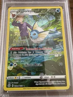 2022 Pokemon SWSH TG02 FA/Vaporeon Brilliant Stars PSA 9 Mint - Image 3
