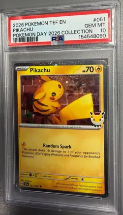 2026 POKEMON Temporal Forces EN PIKACHU POKEMON DAY 2026 COLLECTION #051 PSA 10 - Image 1