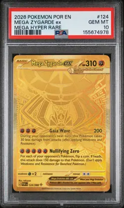 2026 POKEMON POR EN-PERFECT ORDER MEGA HYPER RARE #124 MEGA ZYGARDE EX PSA 10 - Image 1