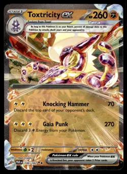 Pokemon TCG SV04: Paradox Rift #100/182 Toxtricity ex NM - Image 1