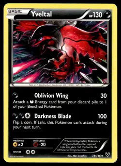 Pokemon TCG XY Base Set #78/146 Yveltal LP - Image 1