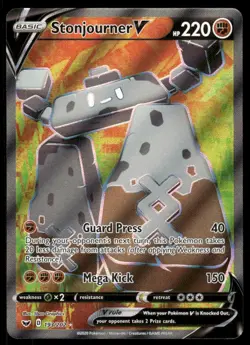 Pokemon TCG SWSH01: Sword & Shield Base Set #193/202 Stonjourner V (Full Art) NM - Image 1