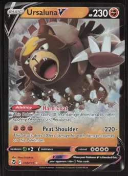 Pokemon TCG SWSH12: Silver Tempest #102/195 Ursaluna V NM - Image 1