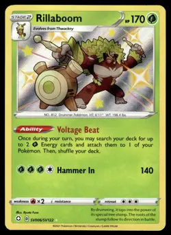 Pokemon TCG Shining Fates #SV006/SV122 Rillaboom NM - Image 1
