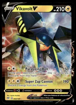 Pokemon TCG SWSH03: Darkness Ablaze #060/189 Vikavolt V NM - Image 1